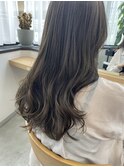 オリーブミルクティーベージュ×フリルロング**