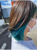 インナーターコイズヘアカラー