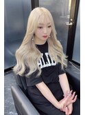 ワンホンギャル×シールエクステ×ホワイトブロンド