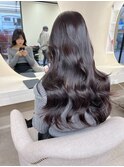 イメチェンハッシュカットフルバング似合わせレッドブラウン