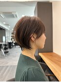 大人ラフウェーブ20代30代40代ボブブラウンスウィングショート