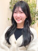 ルエ(rue) ミディアムレイヤーカットストレートロングウルフカットベージュ