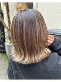 HUEデザインカラー♪極細ハイライトバレイヤージュ風♪【30代】