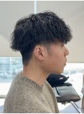 メンズカットツイストスパイラルパーマシャドウパーマショート