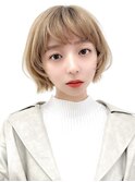 【La fith】ミニボブ×ケアブリーチ×ミルクティーベージュ