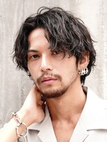 波巻きスパイラルパーマメンズカットシャドウパーマ30代原宿