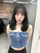 ロンド マーレ 天神大名店(Lond mare) レイヤーカット/ミディアムレイヤー/黒髪/韓国ヘア