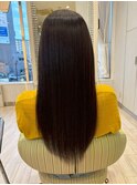 小顔レイヤーロブヘアウルフカットブリーチなしココアブラウン