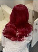 15635ブリーチ＆ダブルカラー渋谷カシスレッドレイヤーワンホン