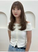 顔周りレイヤーカットロングレイヤーボブ韓国ヘアハッシュカット