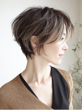 ハーツ(Heart's) 白髪ぼかし/イメチェンヘアスタイル/前髪カタログ/ショートボブ