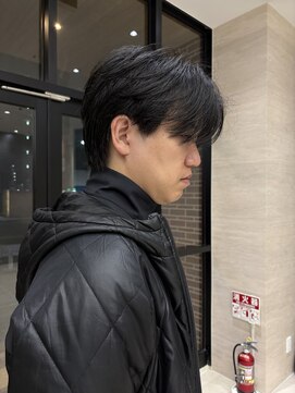 カルム(kalm) メンズセンターパートウルフセンターパートニュアンスパーマ襟足