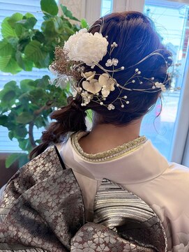 ガーデン GARDEN 編みおろし×水引和装ヘア