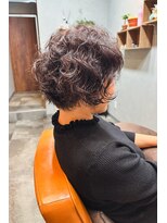 アンファオ 新小岩(anfao)&nbsp;くせ毛ショートボブ【新小岩/市川/くせ毛/パーマ/白髪ぼかし】