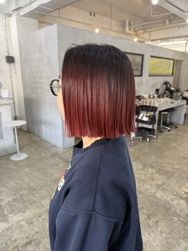 ヘアーワークスヴィクサス 諫早店(HAIR WORKS VIXUS) エアタッチでレッドカラー