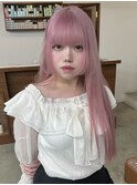 ホワイトピンク/姫カット/姫カットレイヤー/ケアブリーチ梅田
