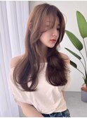 韓国巻き/ワンホンレイヤー/ロングレイヤー/丸型/レイヤーカット