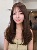 美髪ロングレイヤーレイヤーカットミディアムレイヤーワンカール