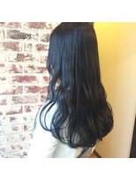 ヘアー アイス カンナ(HAIR ICI Canna)&nbsp;ネイビーカラー×ブルーブラック×ロング×波ウェーブ