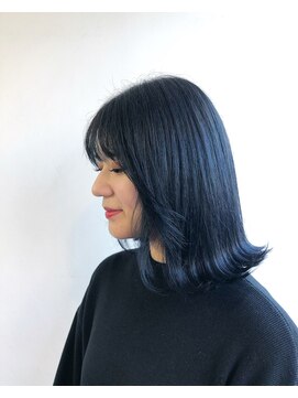 ヘアメイク オブジェ(hair make objet) 韓国スタイル　ネイビーブルー