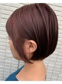 ＊ピンクラベンダー×ショートボブ