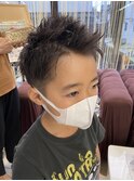 ツーブロ刈り上げスパイキーアップバング【チャイルドカット】