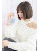 ミック 日暮里店(miq)&nbsp;コロンとまとまる＊ツヤ髪グレージュカラー前下がりボブa1