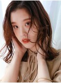 #春パーマ#コーラル#ゆる巻きロング3