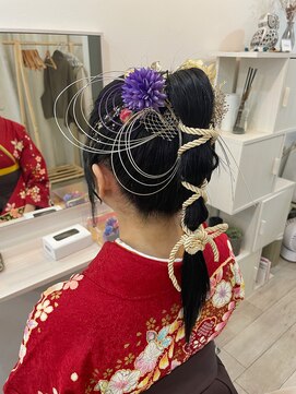 シュエット(Chouette) 卒業式/アレンジポニー/水引き/金箔