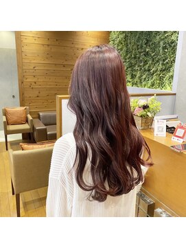 ジールサロン つくば本店 【ワンブリーチ】ラベンダーピンク×ロングヘア