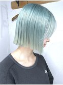 タッセルボブ×ホワイトライムグレージュ(ブリーチ2回)