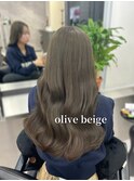 ブリーチなしカラー☆オリーブベージュ【小山田繭】