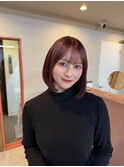 顎下ボブ×ピンク　似合わせカット