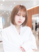 20代30代切りっぱなしレイヤーボブ/髪質改善ストレート/外ハネ