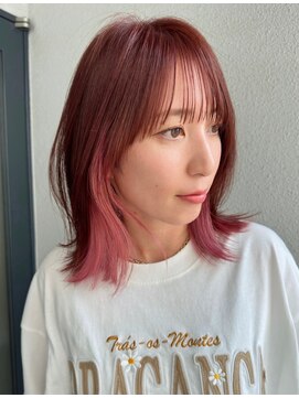 ロージアバイアルティナ(ROSIER by artina) 外ハネミディアム/インナーカラーピンク