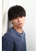 無造作 シャドウパーマ ツーブロック メンズマッシュ