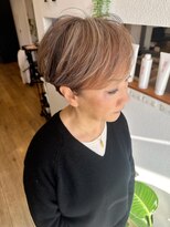 クマ(kuma.)&nbsp;大人可愛い20代30代40代前下がりショートボブ丸みショート◎