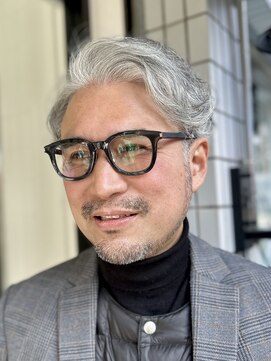 ミキ 中崎(MIKI) メンズ/フェザーパーマ/ツーブロック/グレーヘア