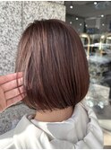 ★顔周りカットココアブラウン小顔ミルクティーブラウン韓国ヘア