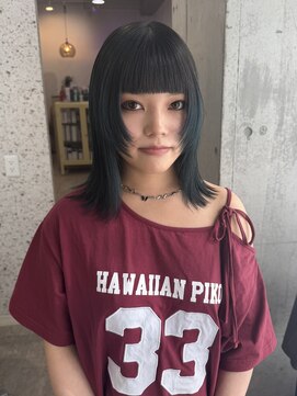 ラニヘアサロン(lani hair salon) モスグリーンカラー/顔まわりレイヤー/グラデーションカラー
