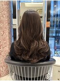コテ巻きパーマロングパーマデジタルパーマ韓国風レイヤーカット