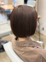 モコヘアーフロール(MOCO hair flor)&nbsp;グレーピンク×切りっぱなしボブ