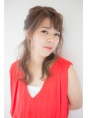 30代40代◎スタイリング簡単　くびれシルエット×ハーフアップ