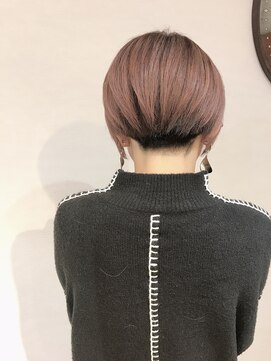 ブルー(BLUE) 《Blue》#刈り上げ#クールショート#ピンクグレージュ