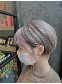 丸みショート×シアーグレージュ♪