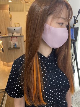 ヘアーグランデシーク(Hair Grande Seeek) インナーシールエクステ×オレンジ☆