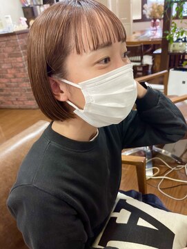 ピノリコ Hair&make pinorico 前髪縮毛矯正もカラーもカットも叶えます♪明るめピンクベージュ