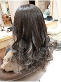 仙台D　ロングヘア×グラデーションスライス×グレイカラーstyle