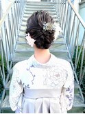 卒業式ヘアセット×袴着付け　三つ編みロープ