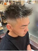 短髪◎男らしさ抜群ワイルドアップバングスキンフェード